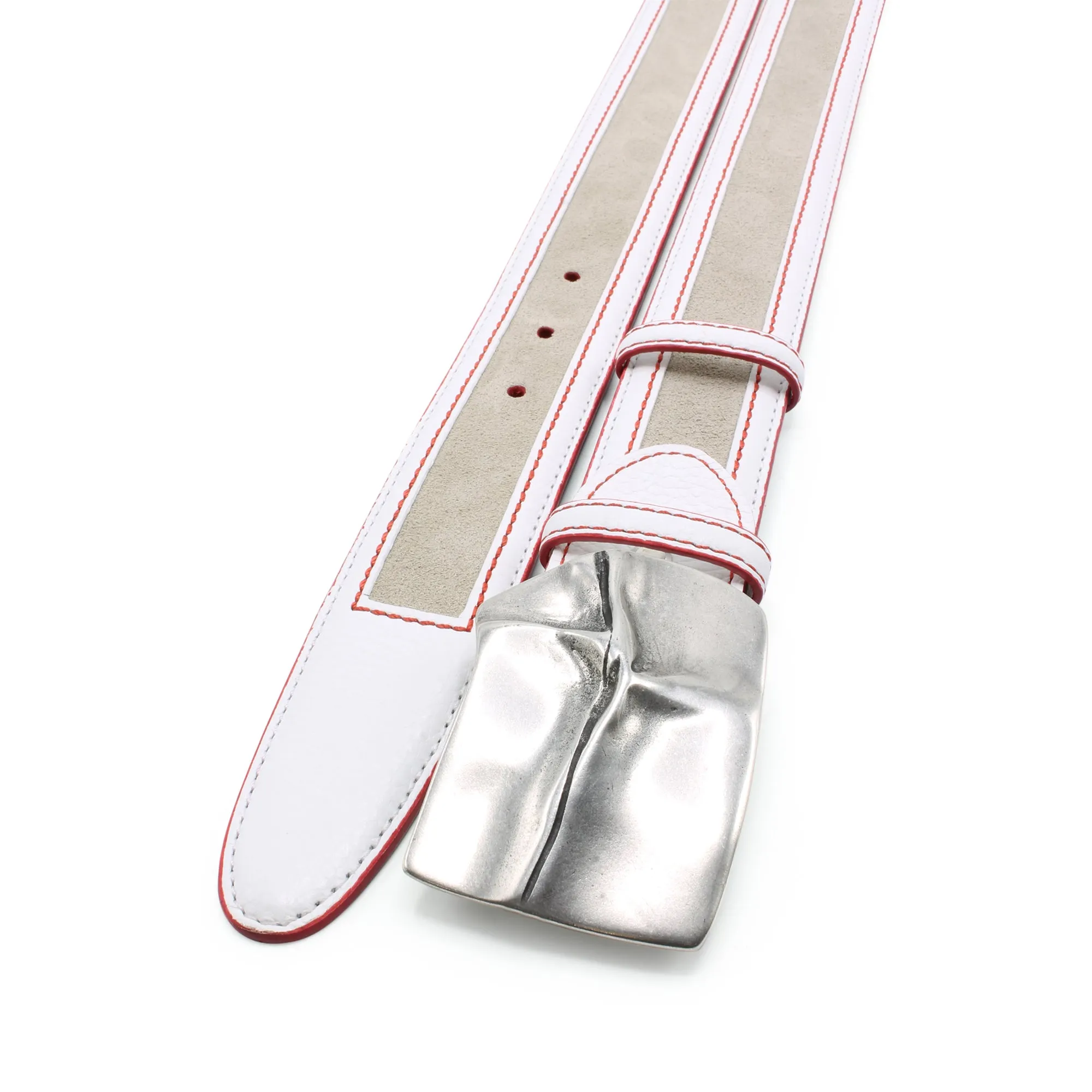 Coltrane Sport White/Stone/Red Mix Pinch Belt