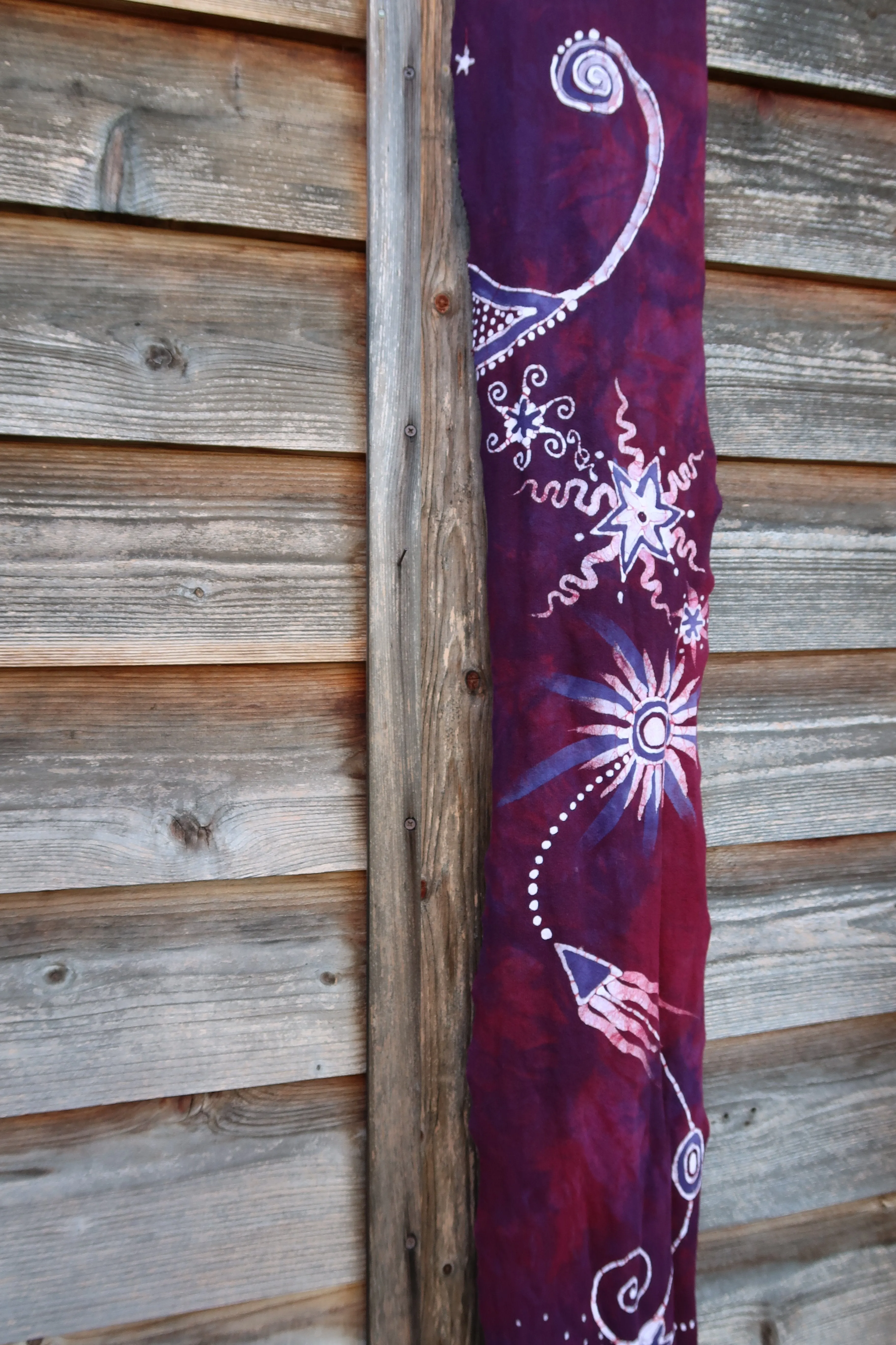 Cosmic Daydream Hand Painted Organic Cotton Batik Scarf