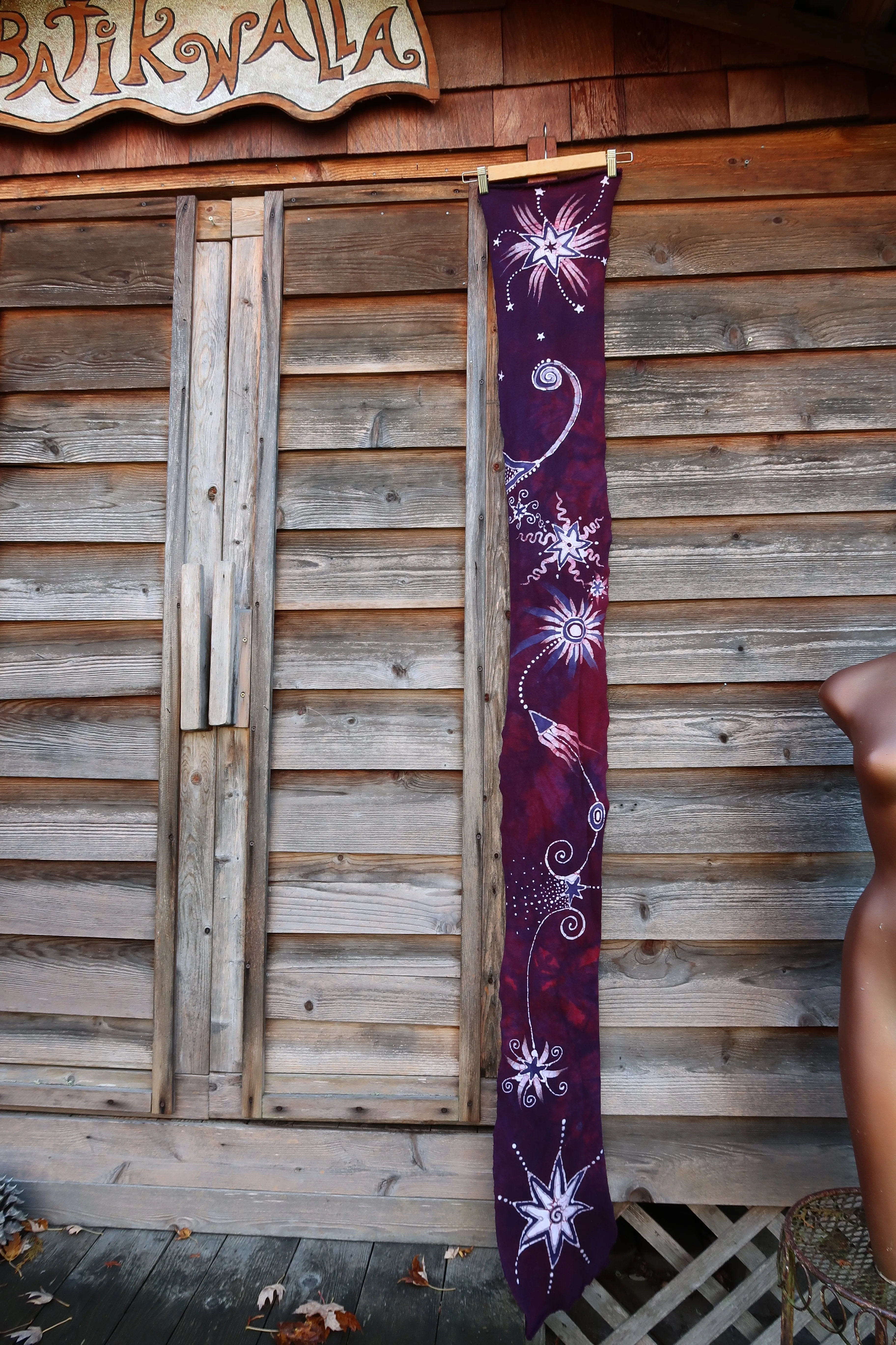 Cosmic Daydream Hand Painted Organic Cotton Batik Scarf