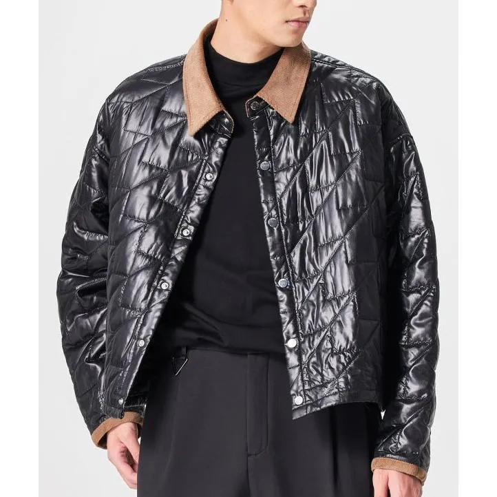 Cropped Casual Lapel Collar Leather Jacket