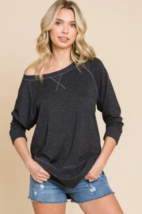 Curved Hem Pullover Tunic