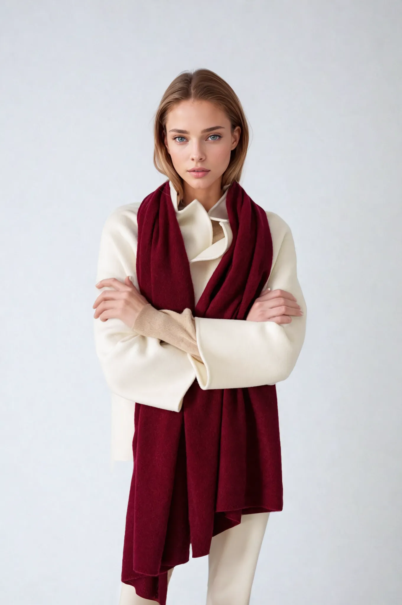 Deep wine Julian Pure Cashmere Travel Wrap-New Soulful Collection