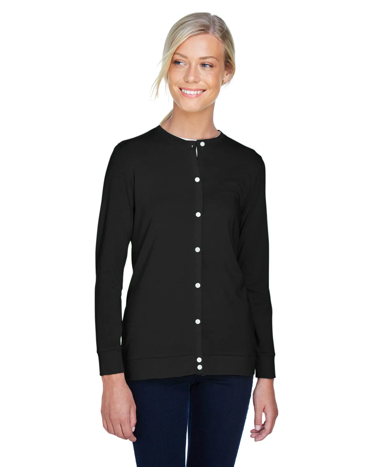 Devon & Jones Ladies' Perfect Fit™ Ribbon Cardigan