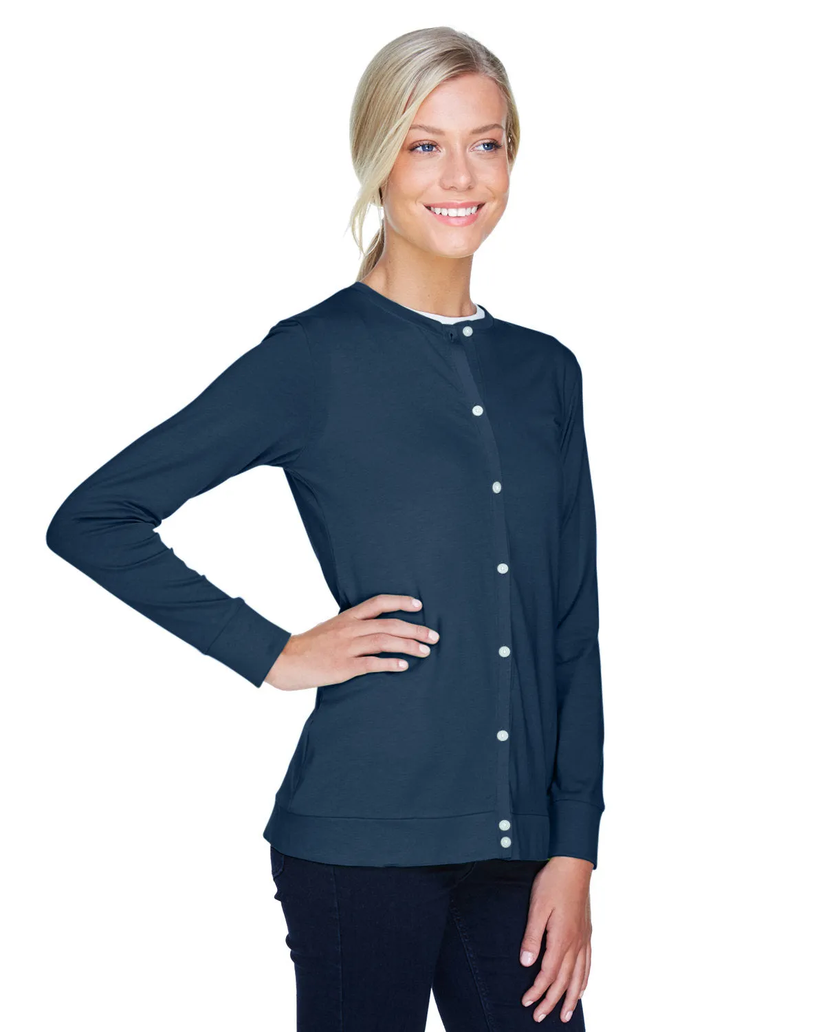 Devon & Jones Ladies' Perfect Fit™ Ribbon Cardigan