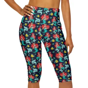 Disney Little Mermaid I Want To Be Where The People Are Athletic Capri Leggings