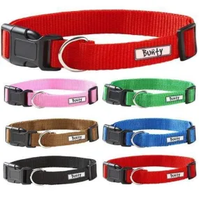 Dog Puppy Collar with Buckle & Clip for Lead, Adjustable Soft Fabric