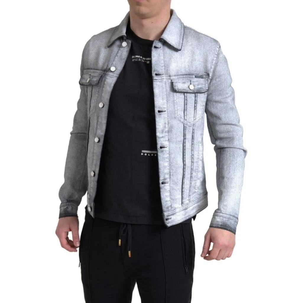 Dolce & Gabbana Elegant Gray Cotton Stretch Denim Jacket