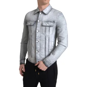 Dolce & Gabbana Elegant Gray Cotton Stretch Denim Jacket