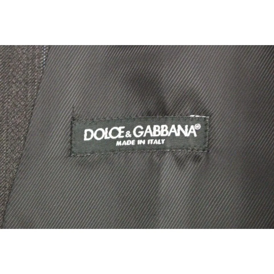 Dolce & Gabbana Elegant Striped Gray Dress Vest