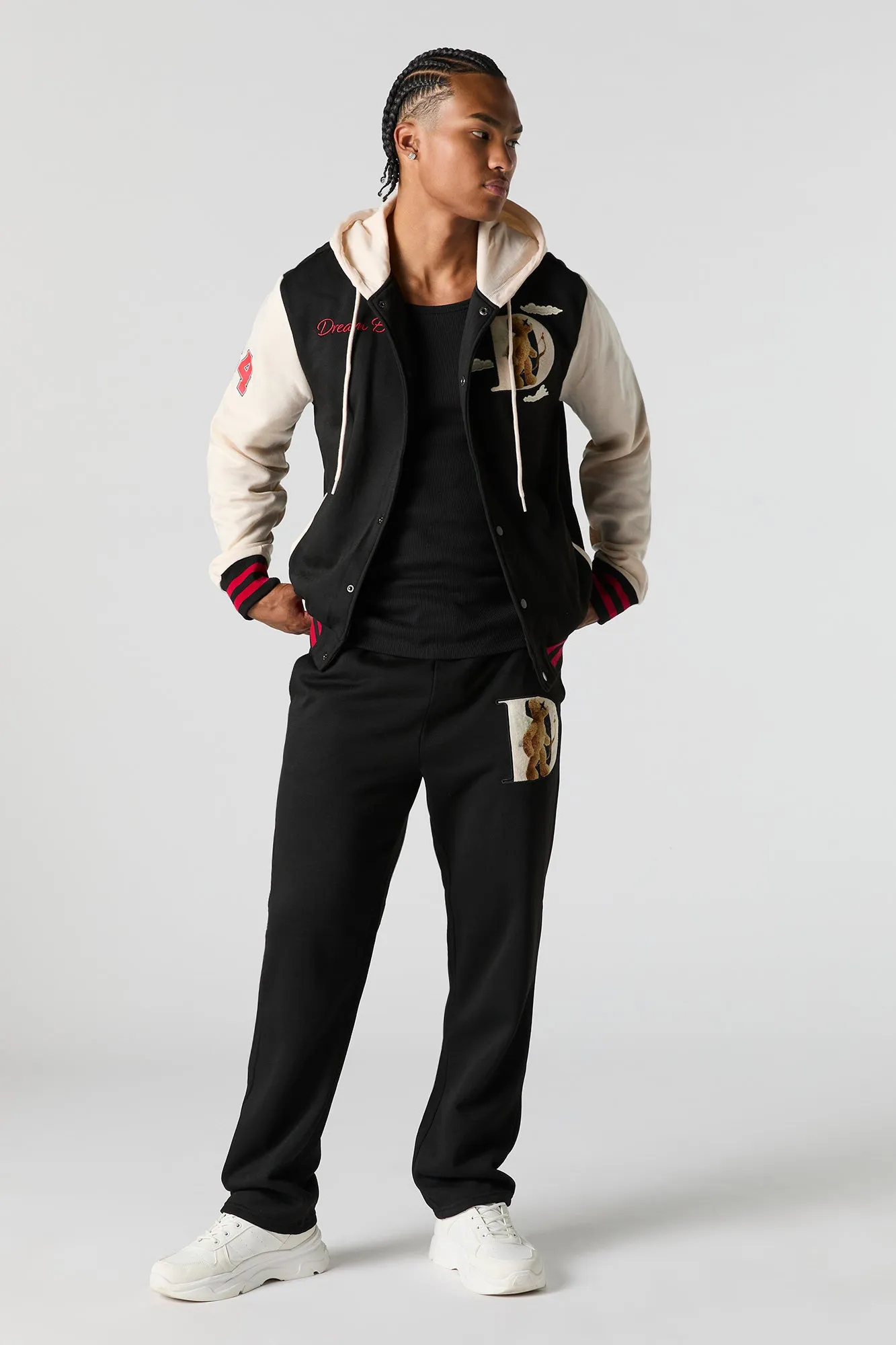 Dream Bear Embroidered Fleece Varsity Sweatpant