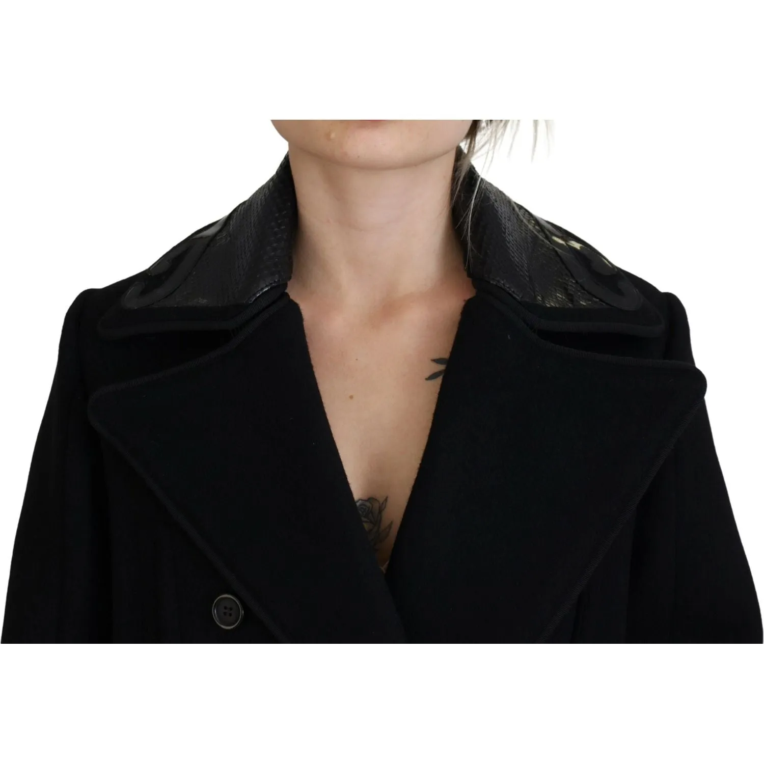 Dsquared² Black Double Breasted Long Coat Jacket