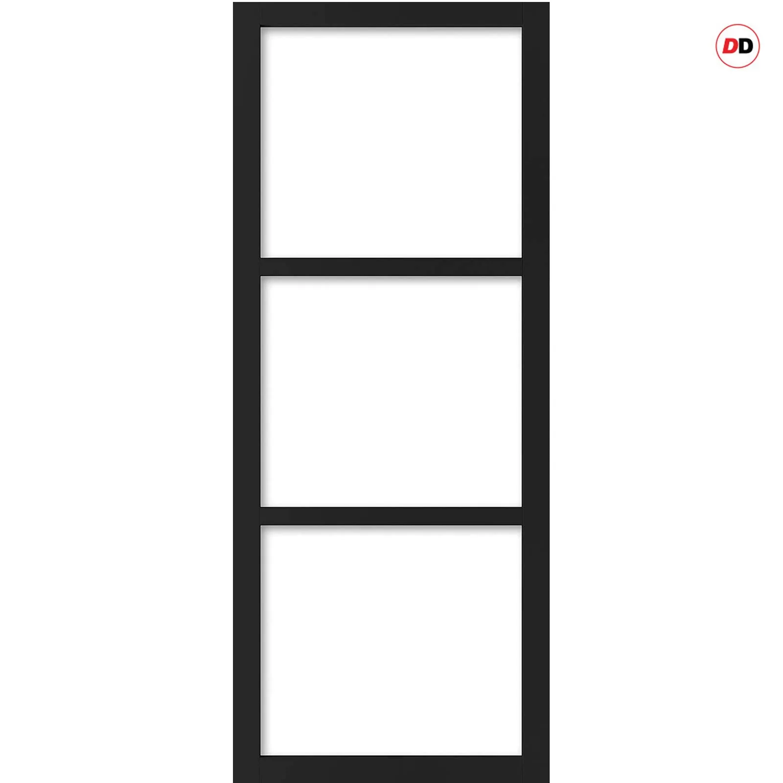 EasiKit Internal Door and Frame Kit - Manchester 3 Pane Solid Wood Internal Door - Premium Primed - Colour & Glass Options