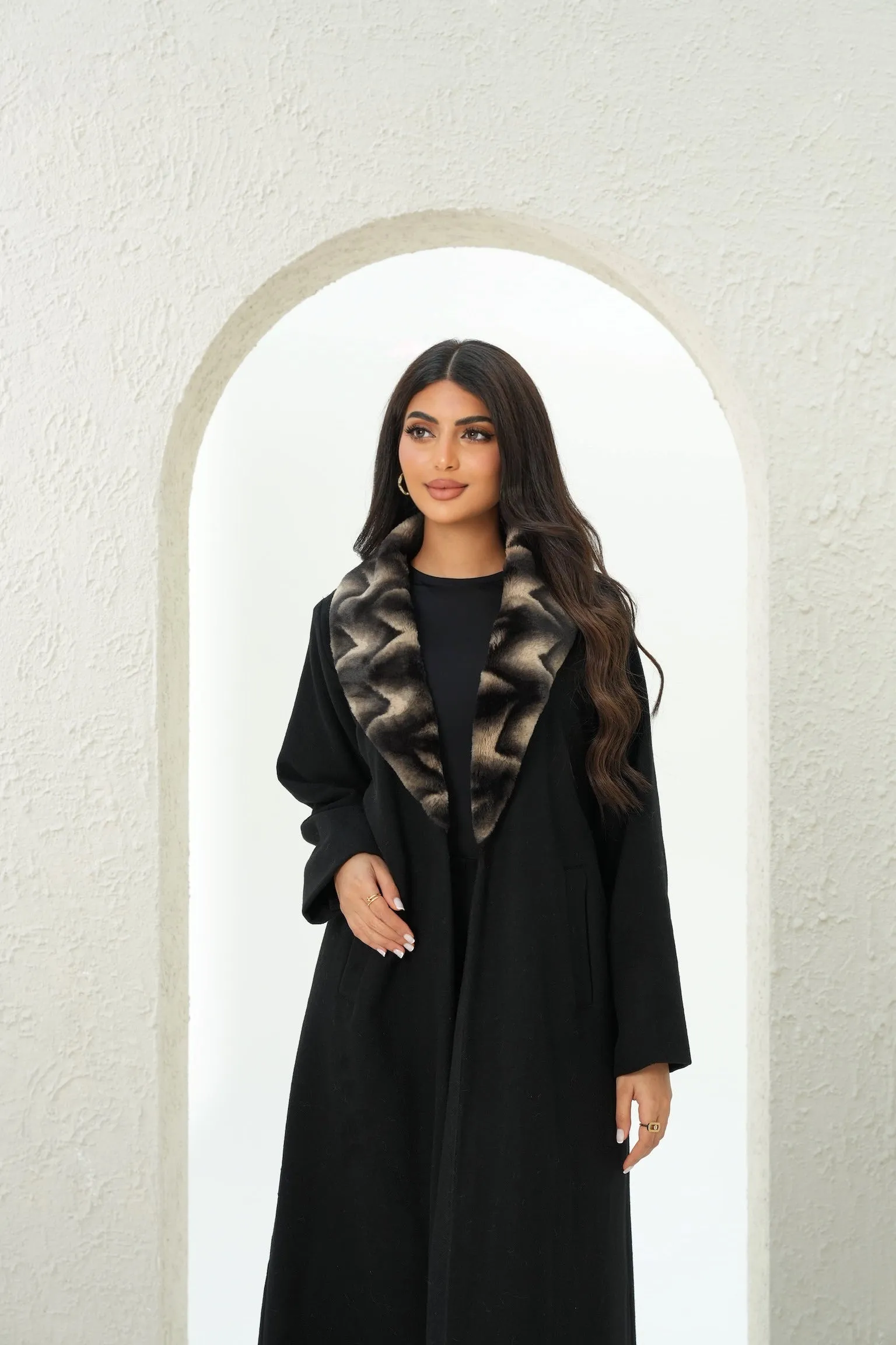 ELEGANT FUR COAT ABAYA #523