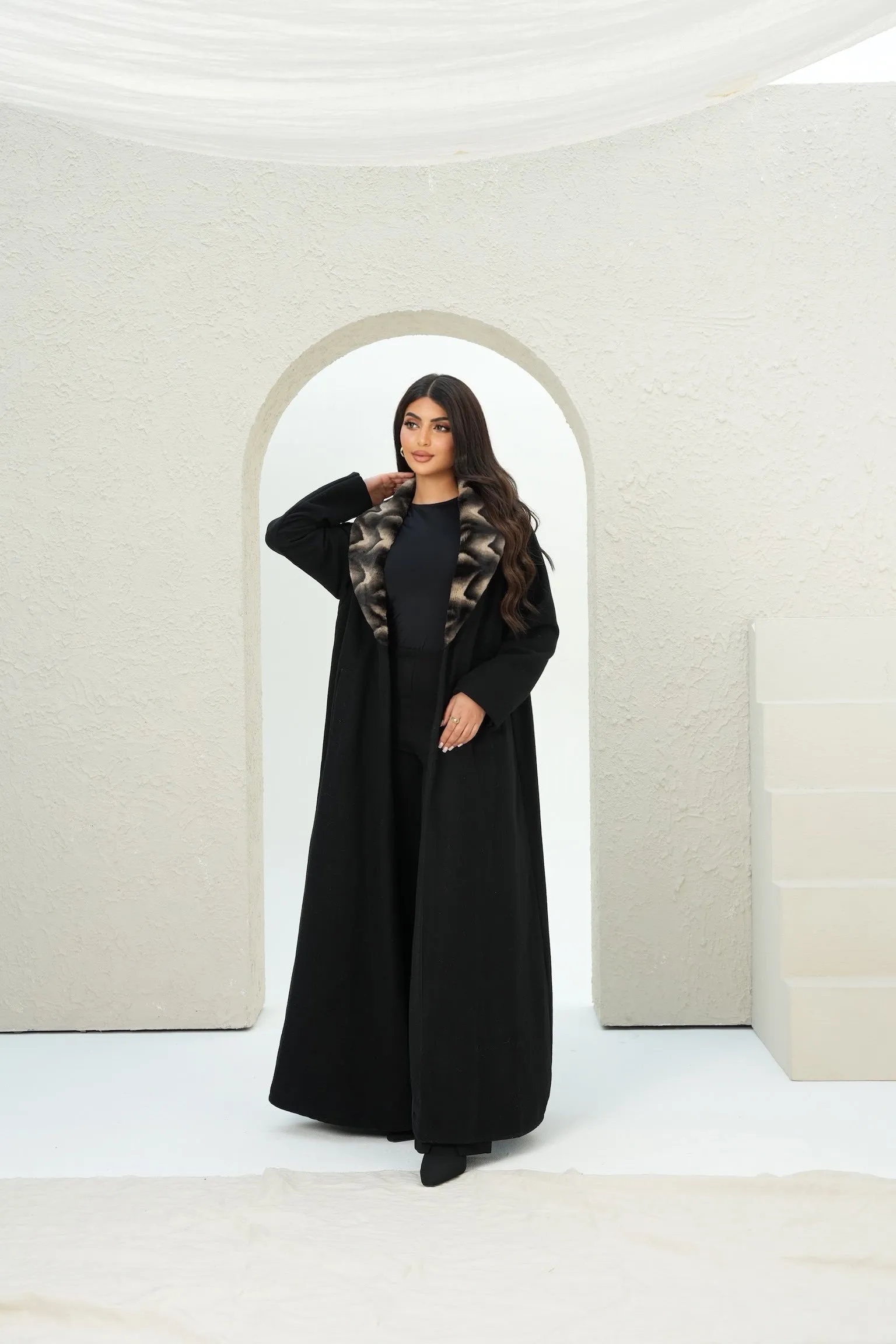 ELEGANT FUR COAT ABAYA #523