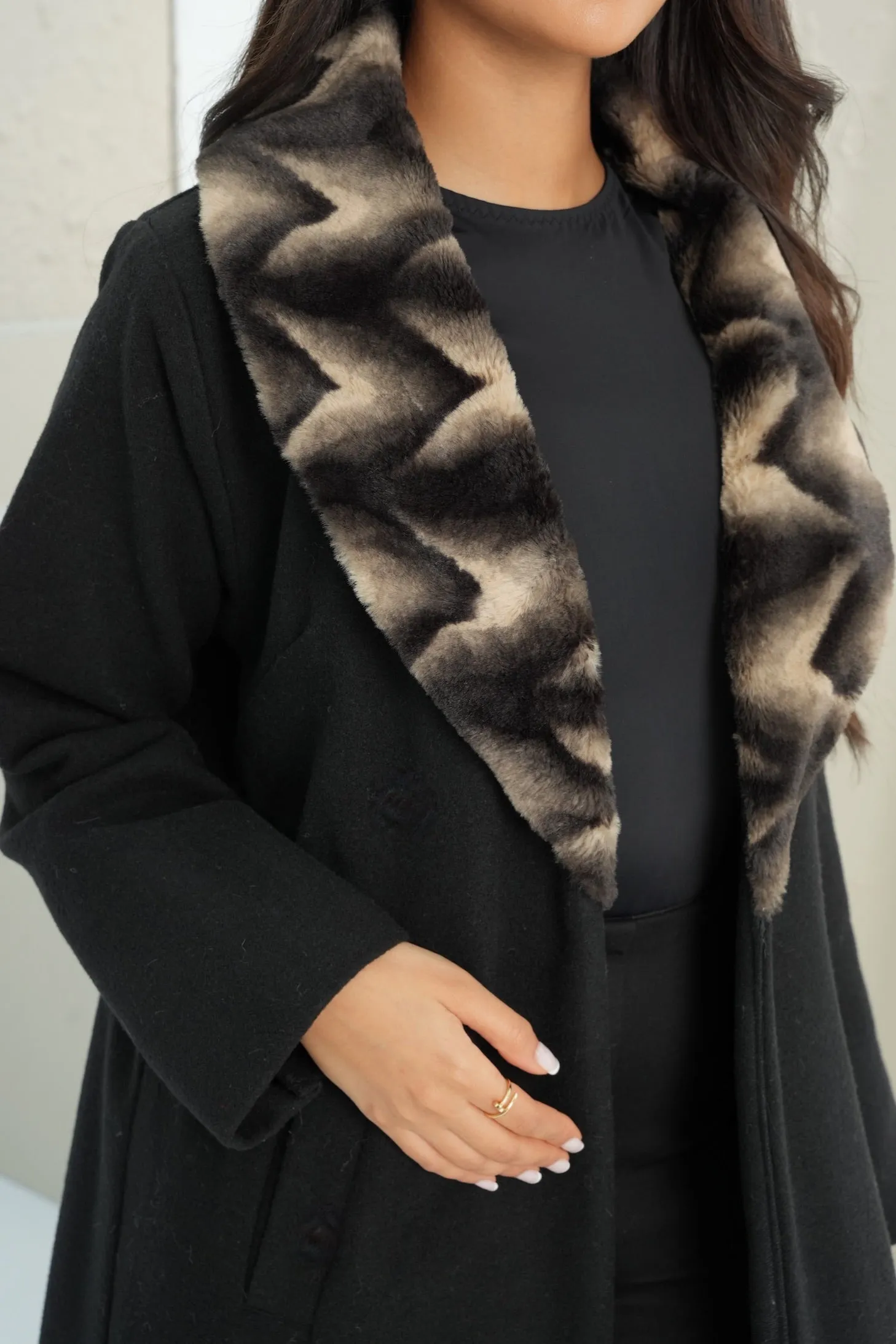 ELEGANT FUR COAT ABAYA #523