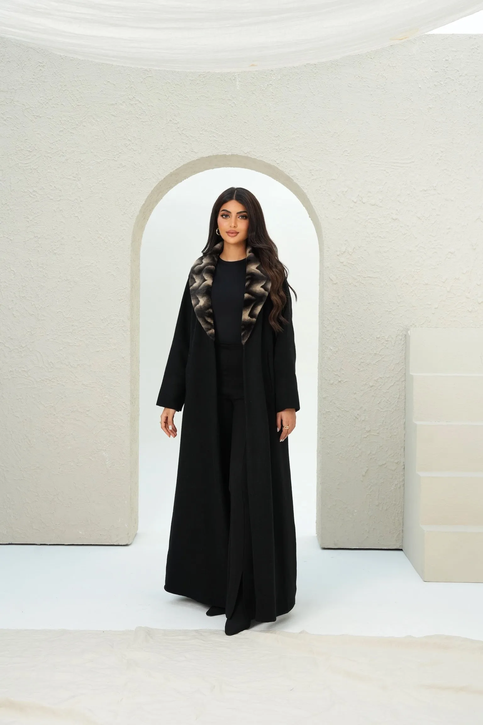 ELEGANT FUR COAT ABAYA #523