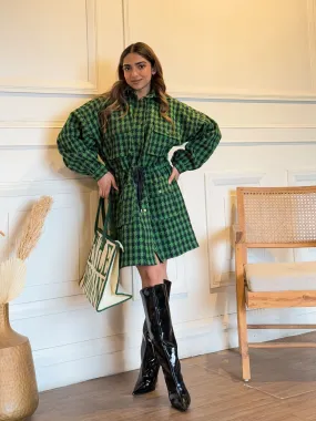 Emerald Forest Oversized Tweed Shacket Dress