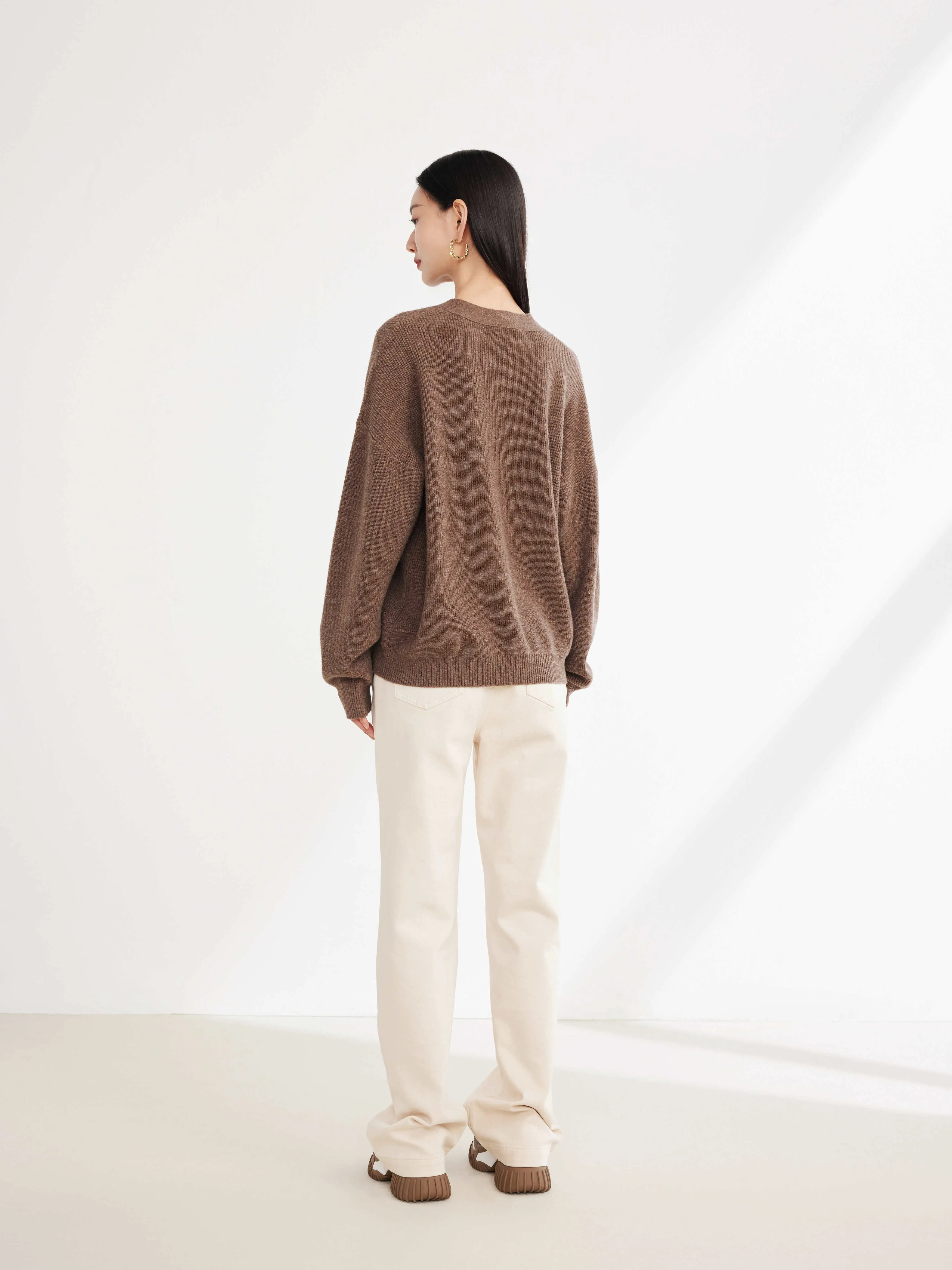 EP YAYING Yak Wool Oversized Knit Sweater