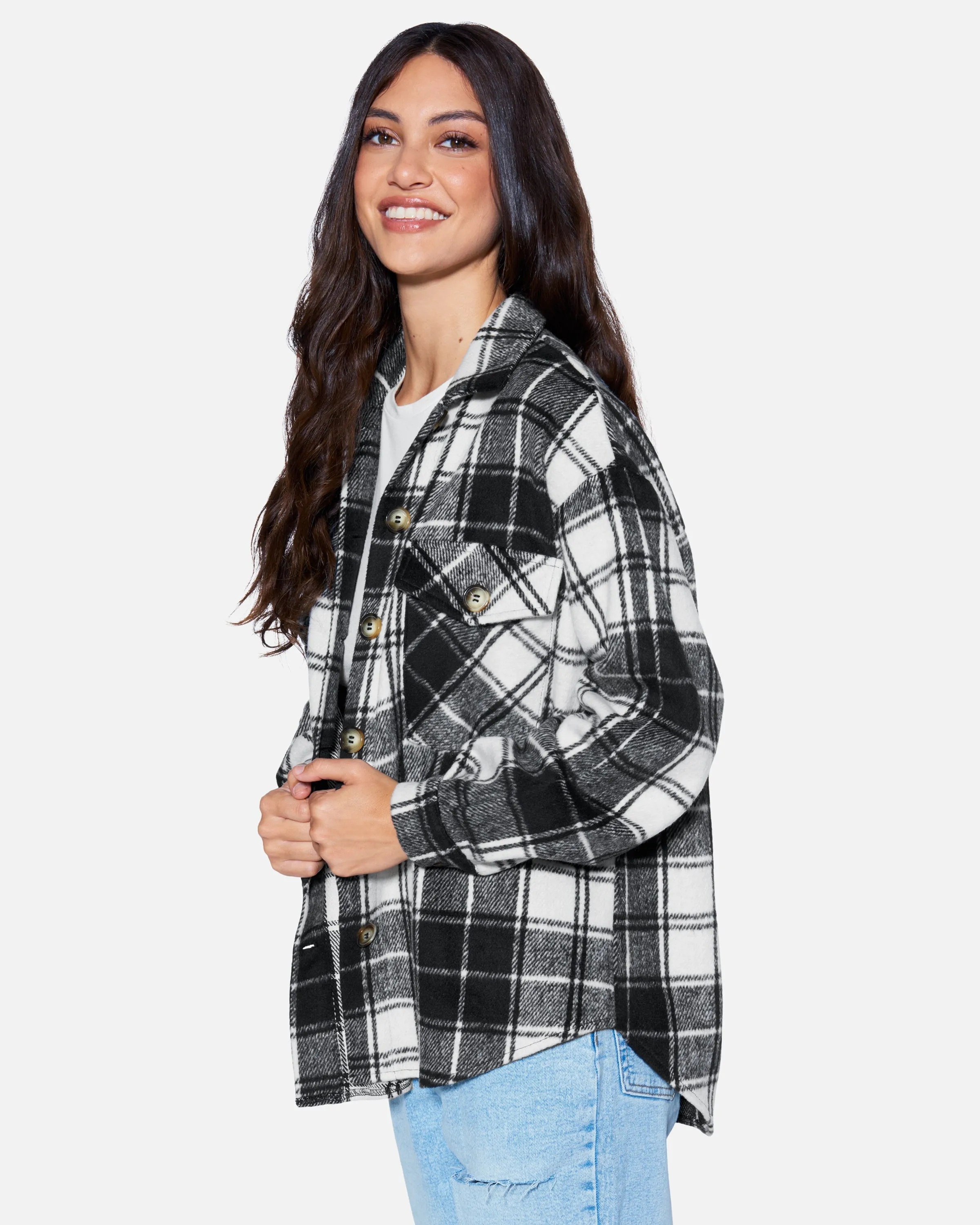 ESSENTIAL PLAID SHACKET