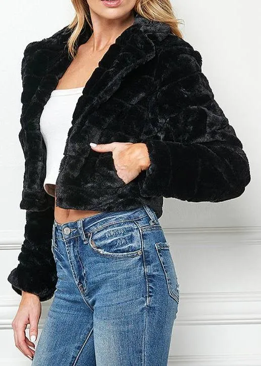 Fatara Faux Fur Crop Jacket