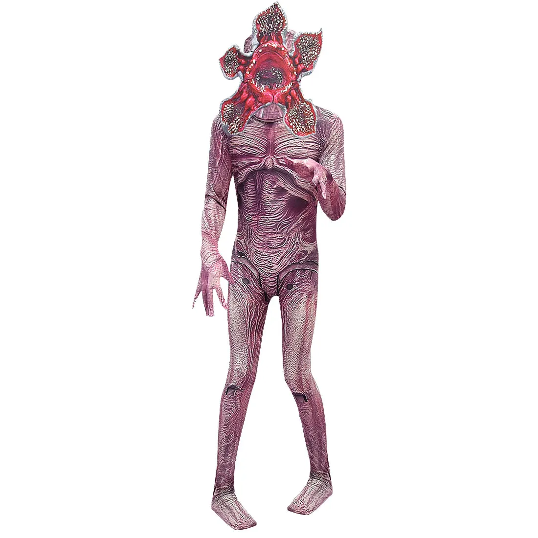 FC251C - Monster Halloween Costume Zentai Jumpsuit with Piranha Mask for Kids Boys