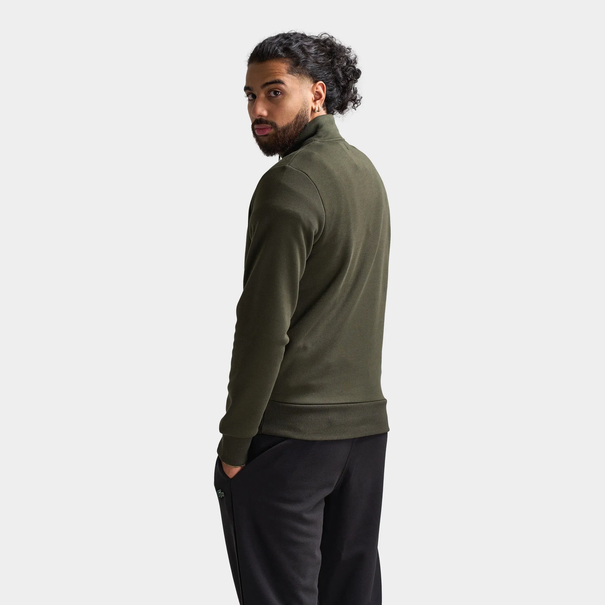 Fred Perry Badge Half Zip Sweatshirt / Hunting Green