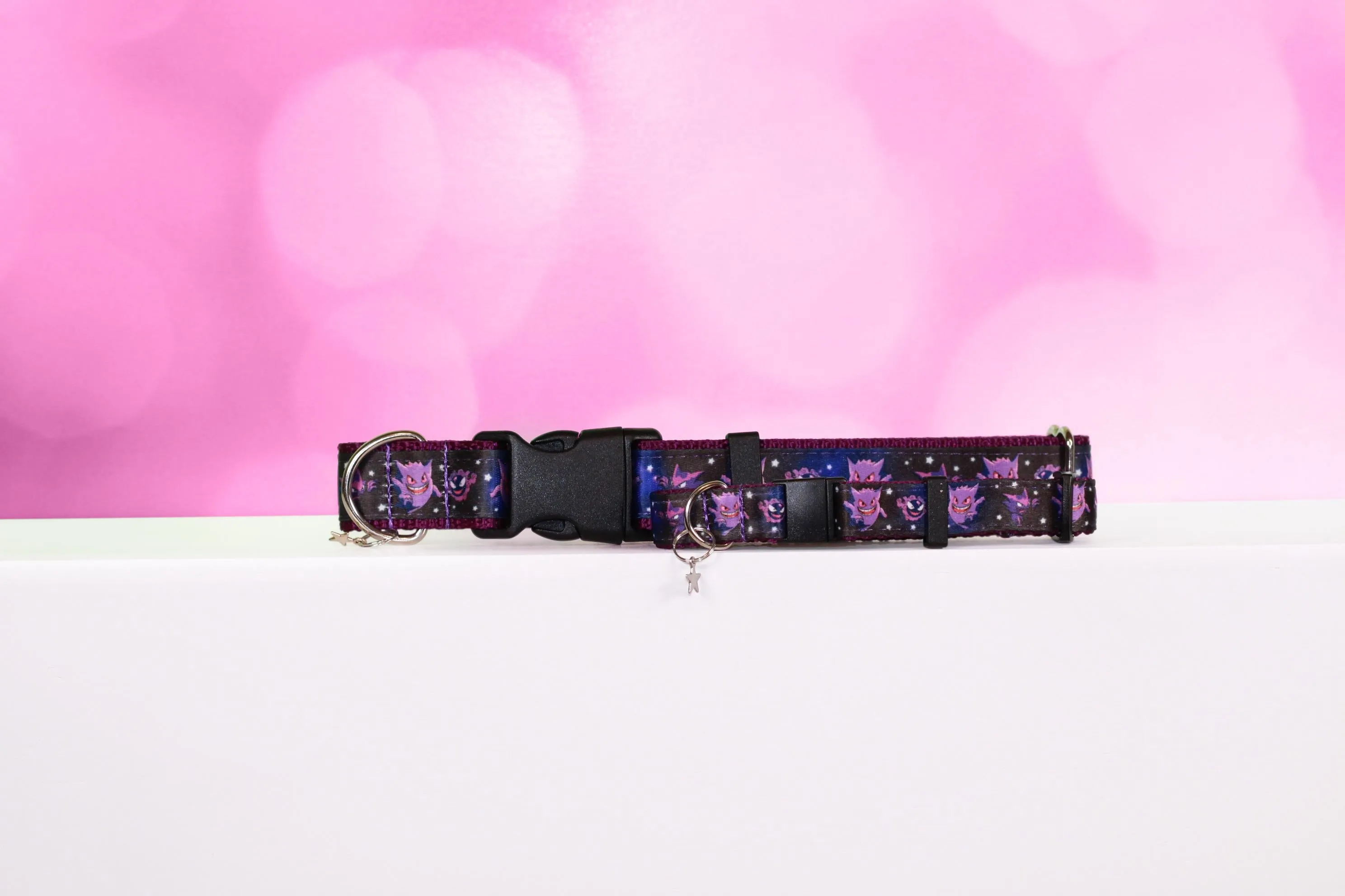 Gengar collar, Shadow monster cat collar, Anime dog collar, Purple Gengar collar,