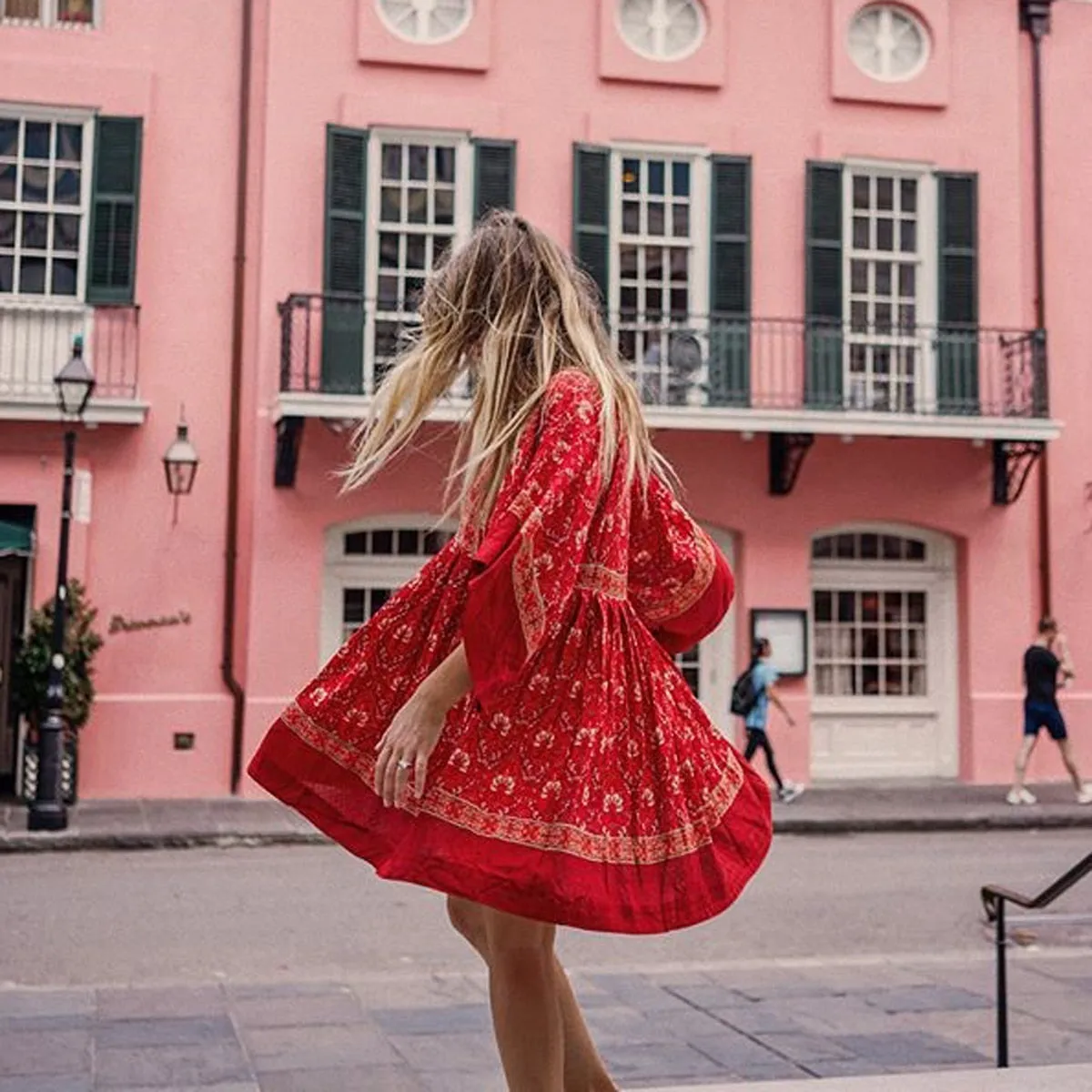 Gypsy Floral Print Mini Dress