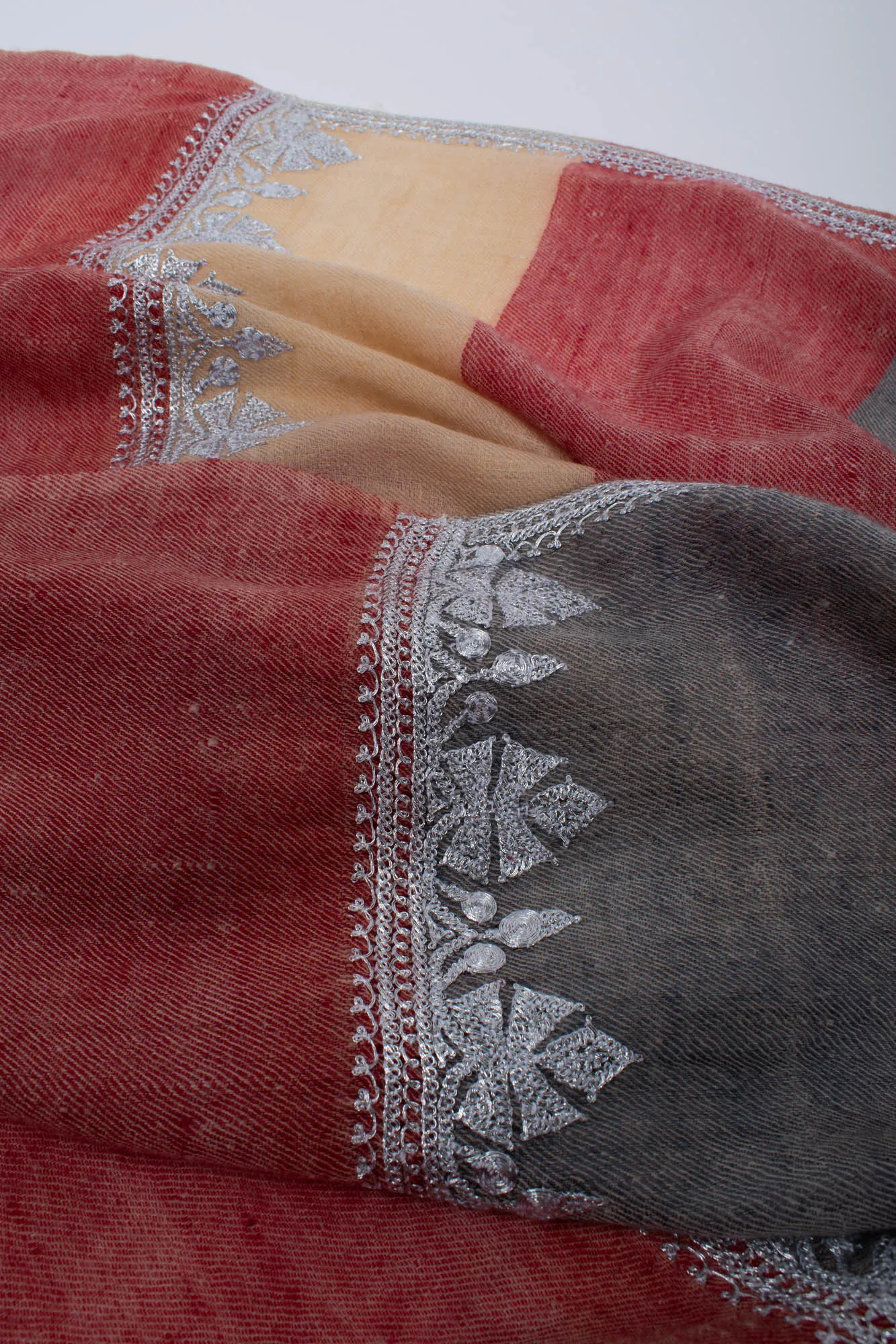 Hand Tilla Embroidered Cashmere Scarf - CALGARY