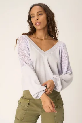 Harley Seamed V-Neck Pullover - Ice Blue