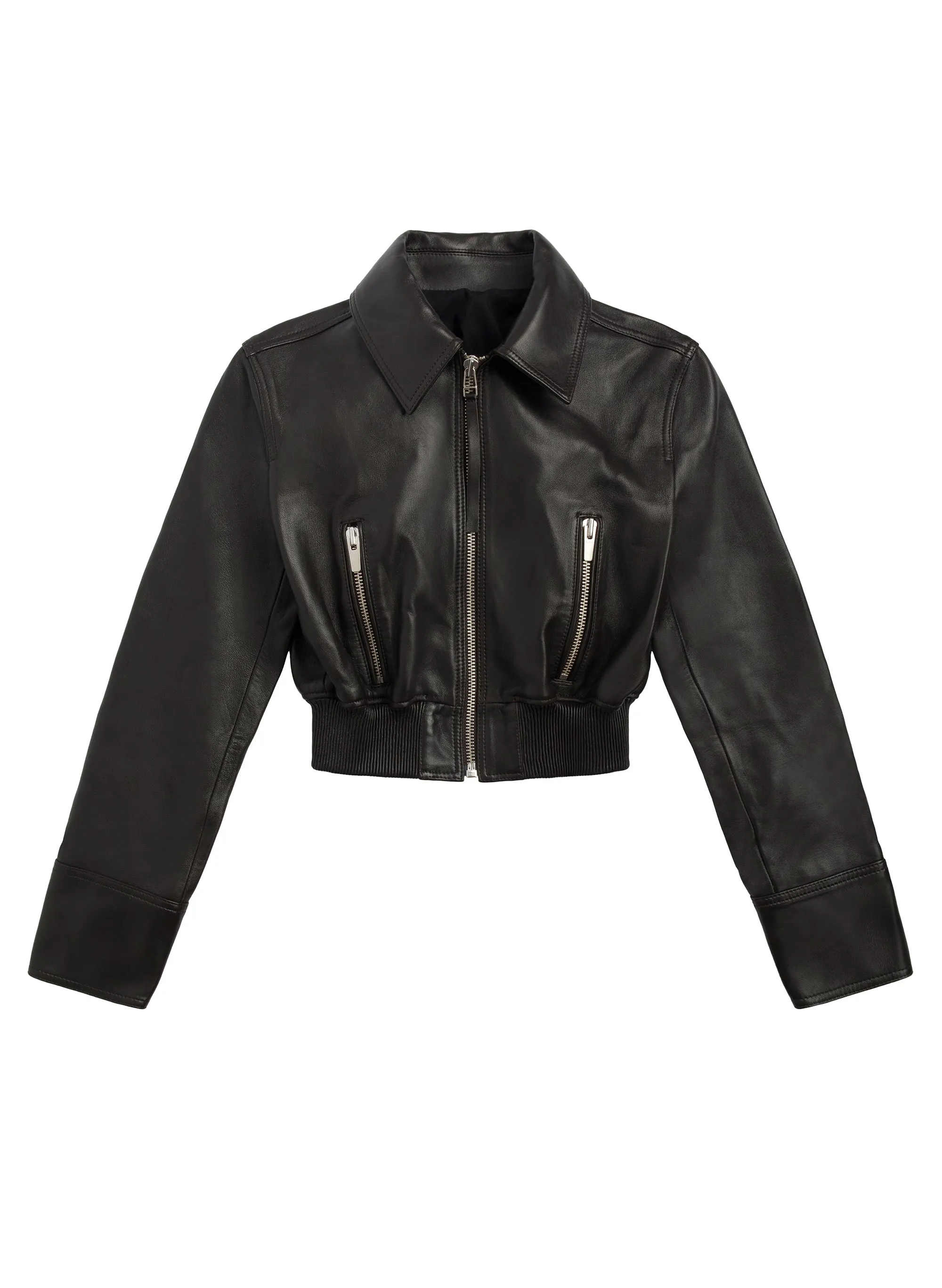 Harlow Cropped Leather Jacket