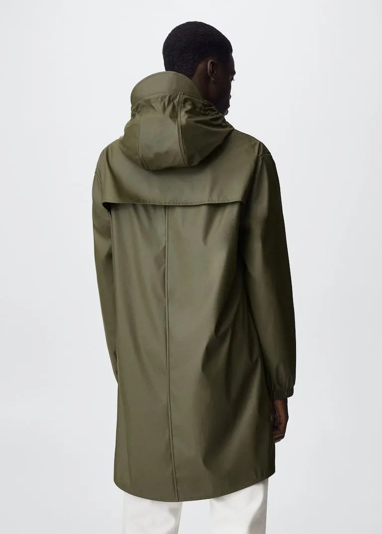 Hooded water-repellent parka