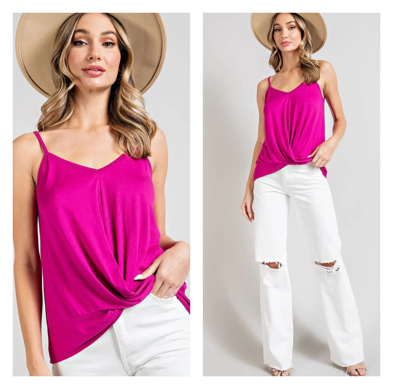 Hot Pink Sleeveless Top