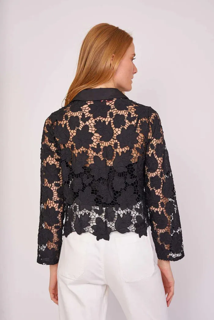 Impala Cutwork Shirt Jacket -  Black