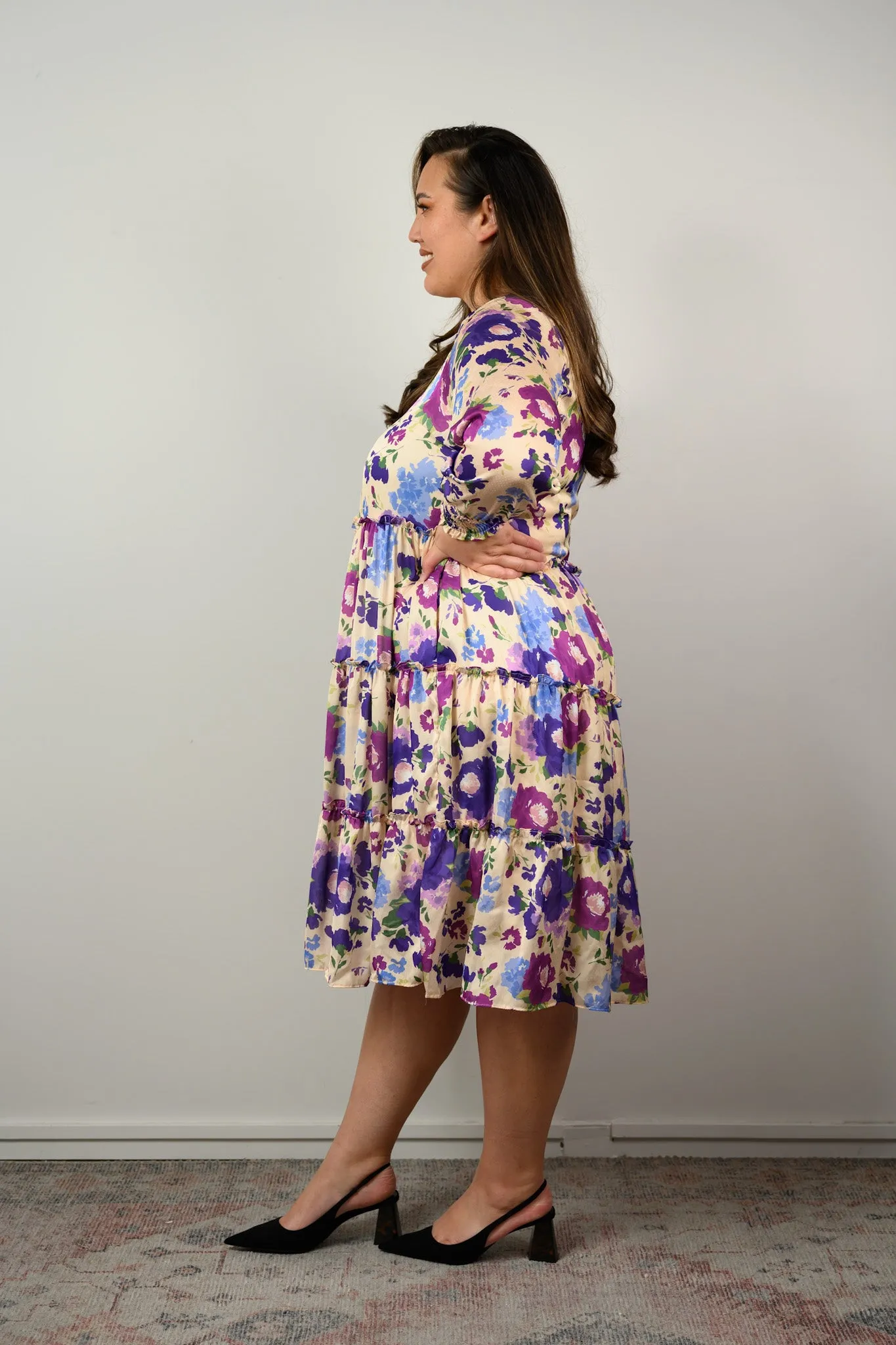 Isabella Dress - Purple Floral