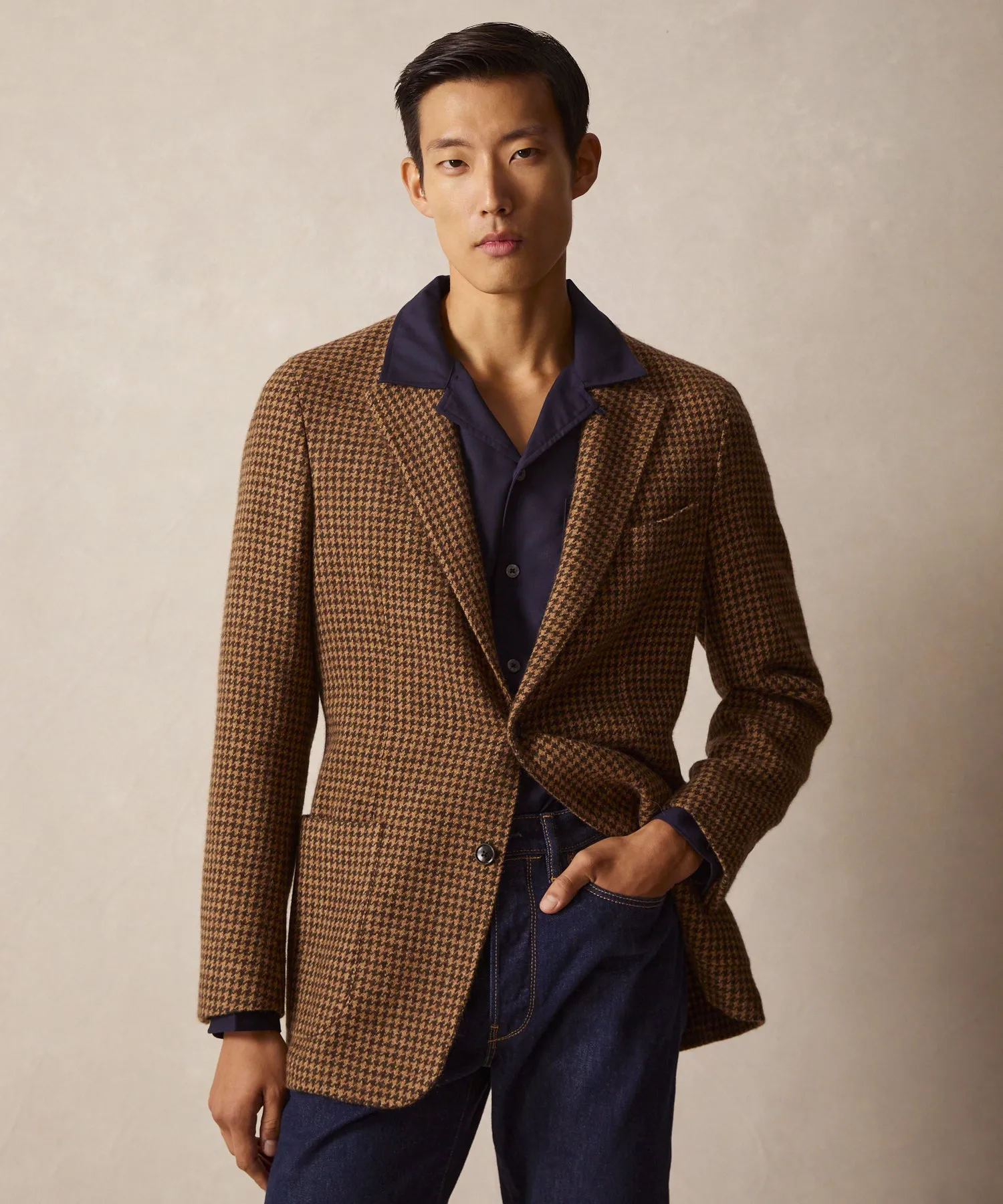 Italian Sport Coat in Brown Houndstooth