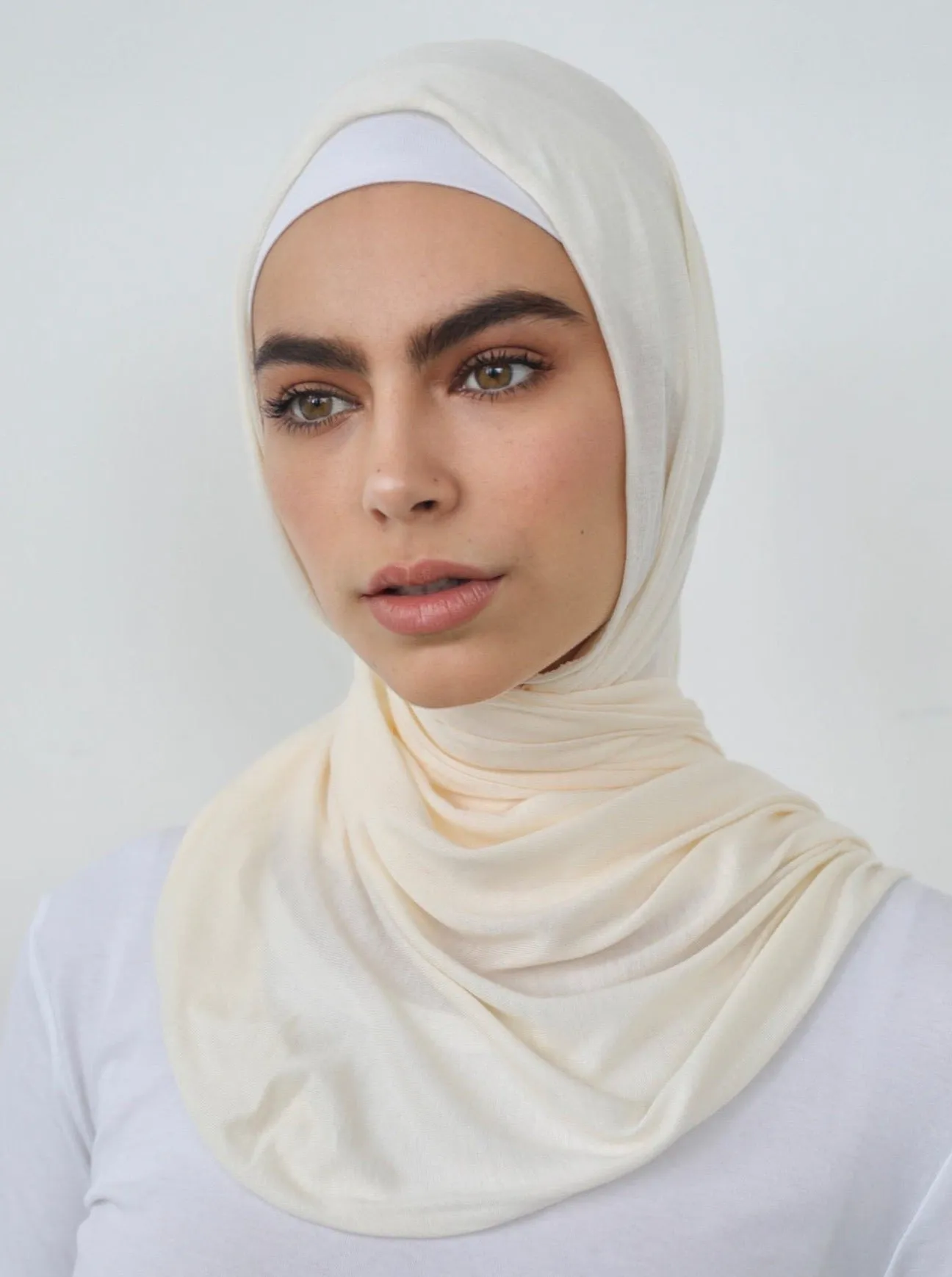 IVORY JERSEY SCARF