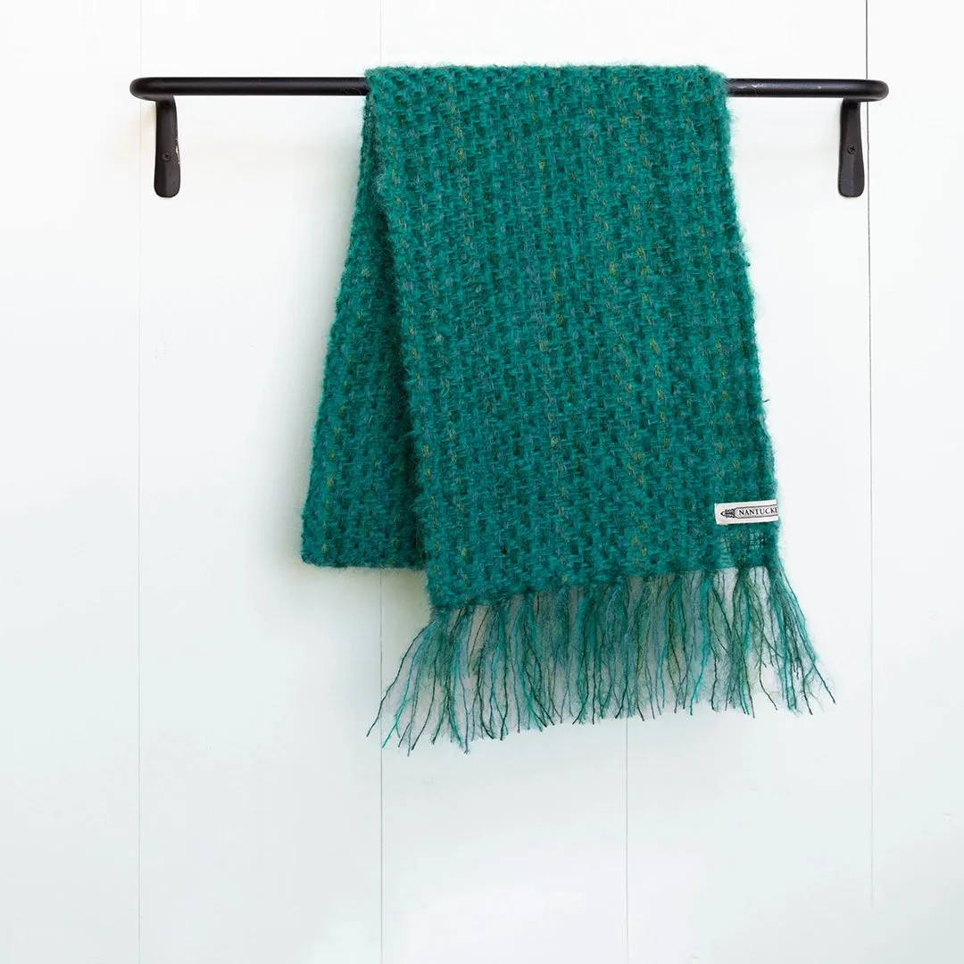 Jade Green Handwoven Mohair Scarf