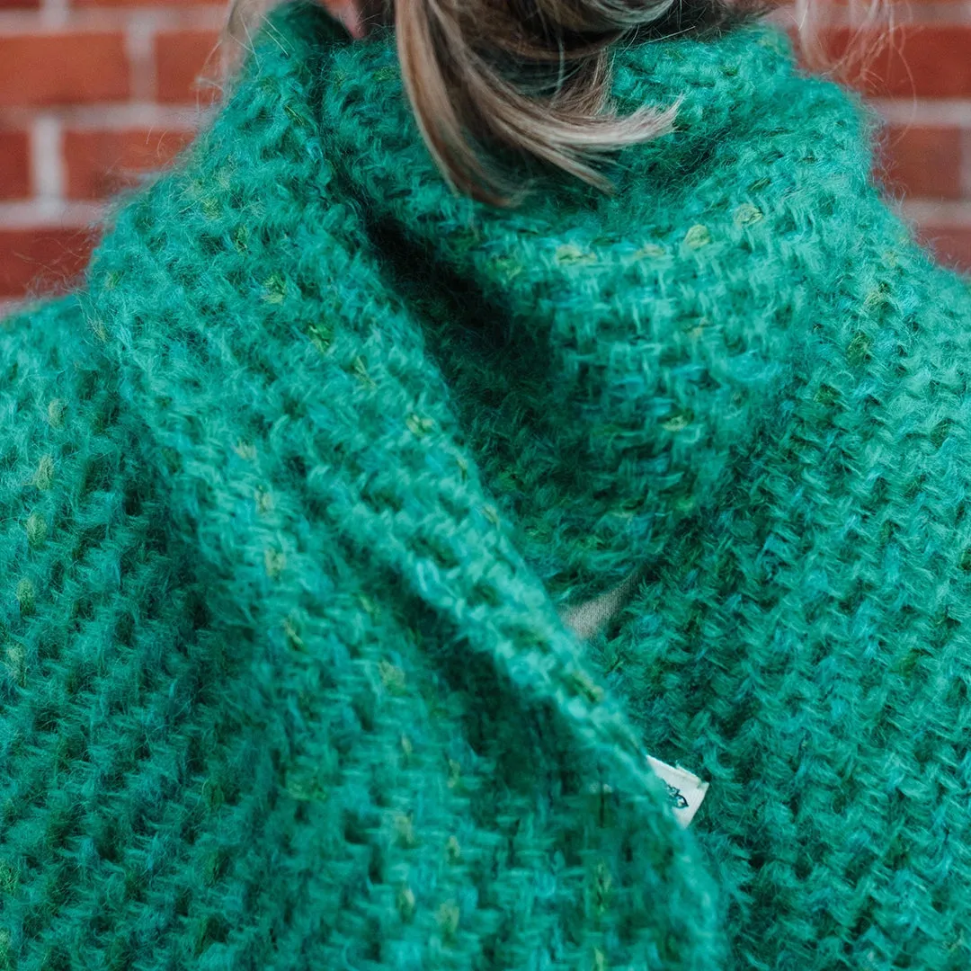 Jade Green Handwoven Mohair Scarf