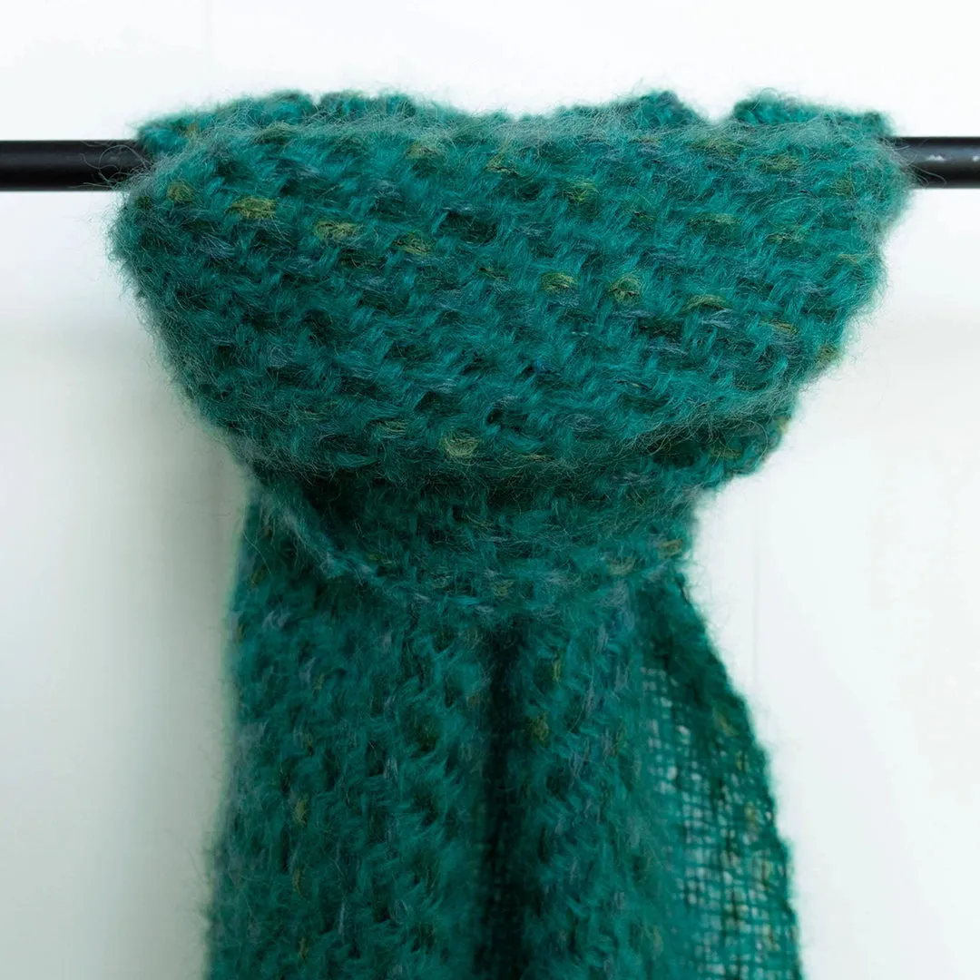 Jade Green Handwoven Mohair Scarf