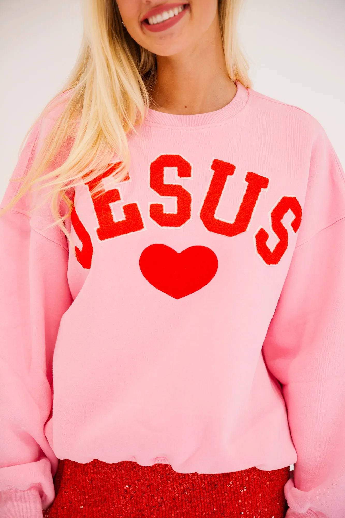 JESUS HEART PINK PULLOVER