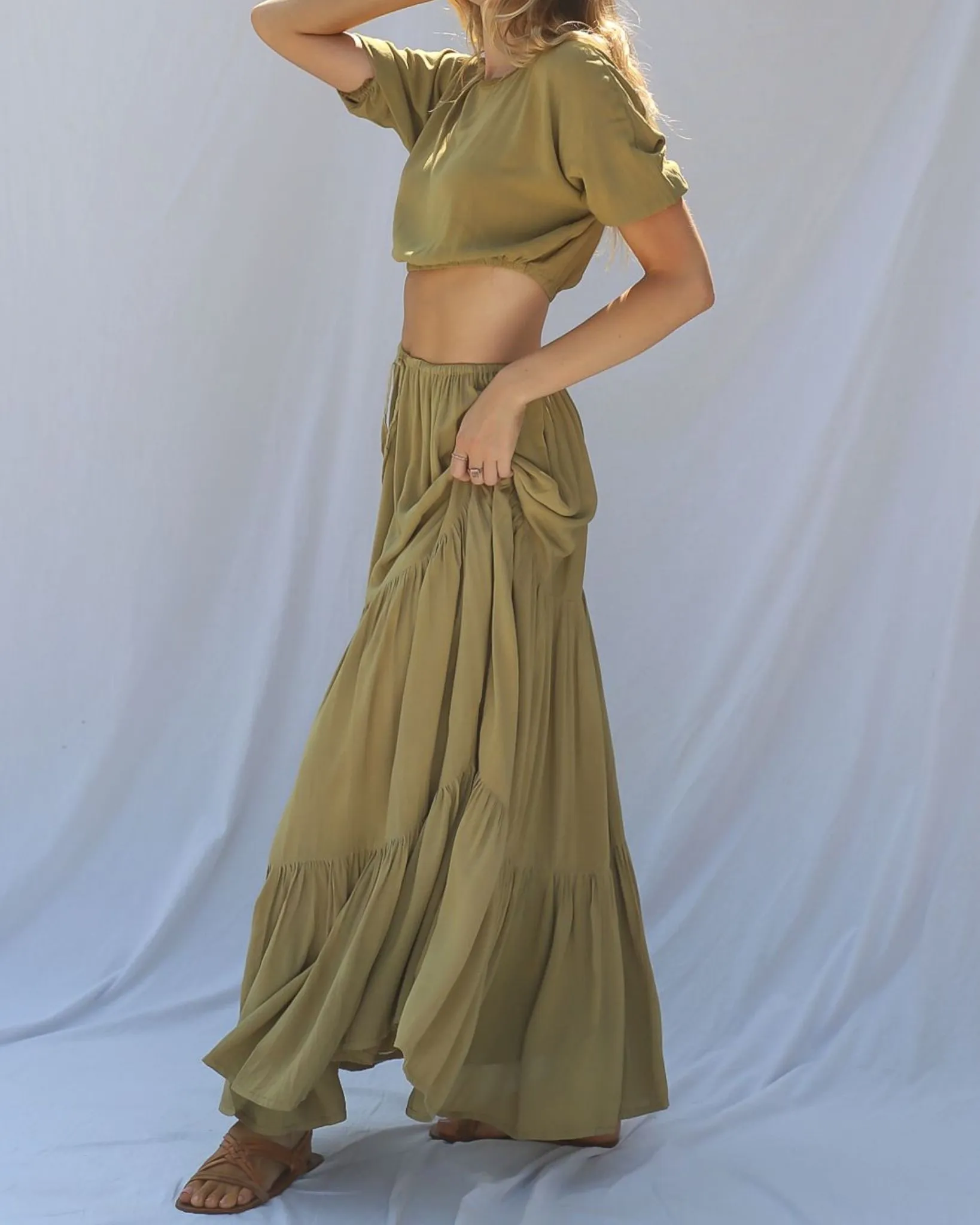 Johanna Maxi Skirt - Rio Olive