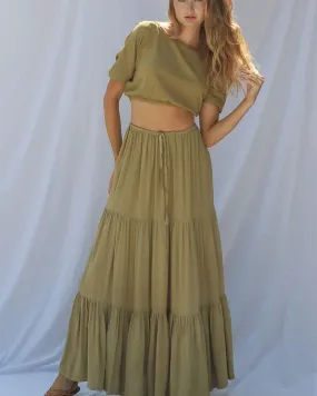 Johanna Maxi Skirt - Rio Olive