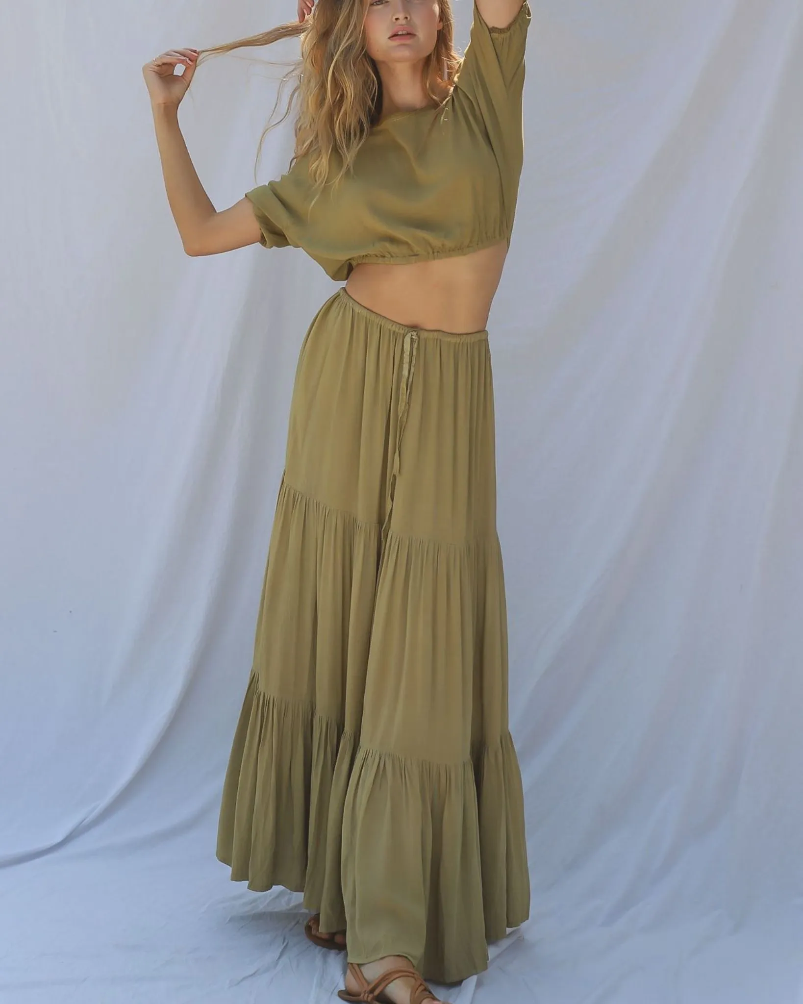 Johanna Maxi Skirt - Rio Olive