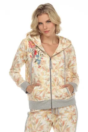 Johnny Was JWLA Kaleidoscope Sorbet Modern Zip-Up Hoodie Boho Chic J10822 NEW