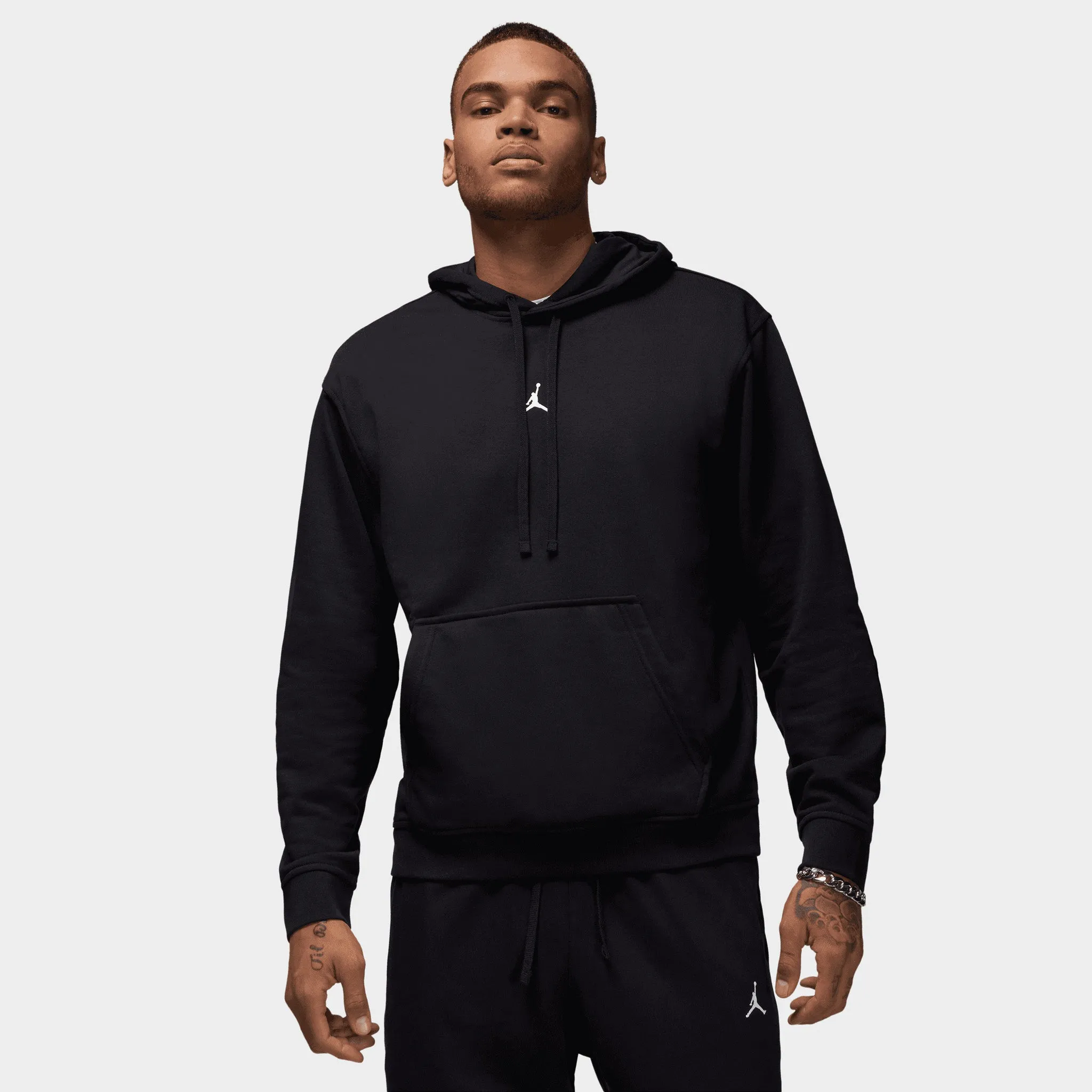 Jordan Dri-FIT Sport Crossover Fleece Pullover Hoodie Black / White