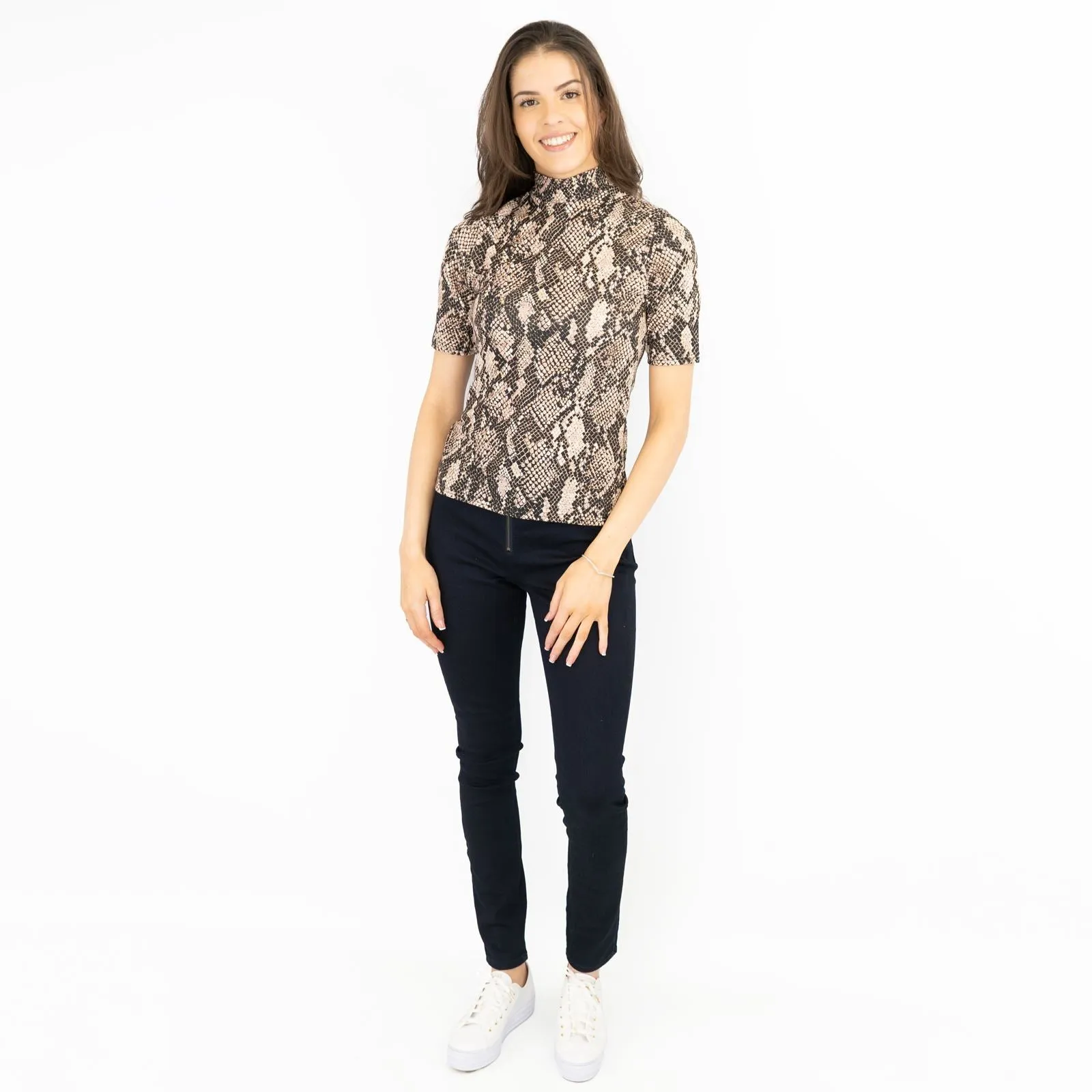 Karen Millen Short Sleeve Animal Print Tops