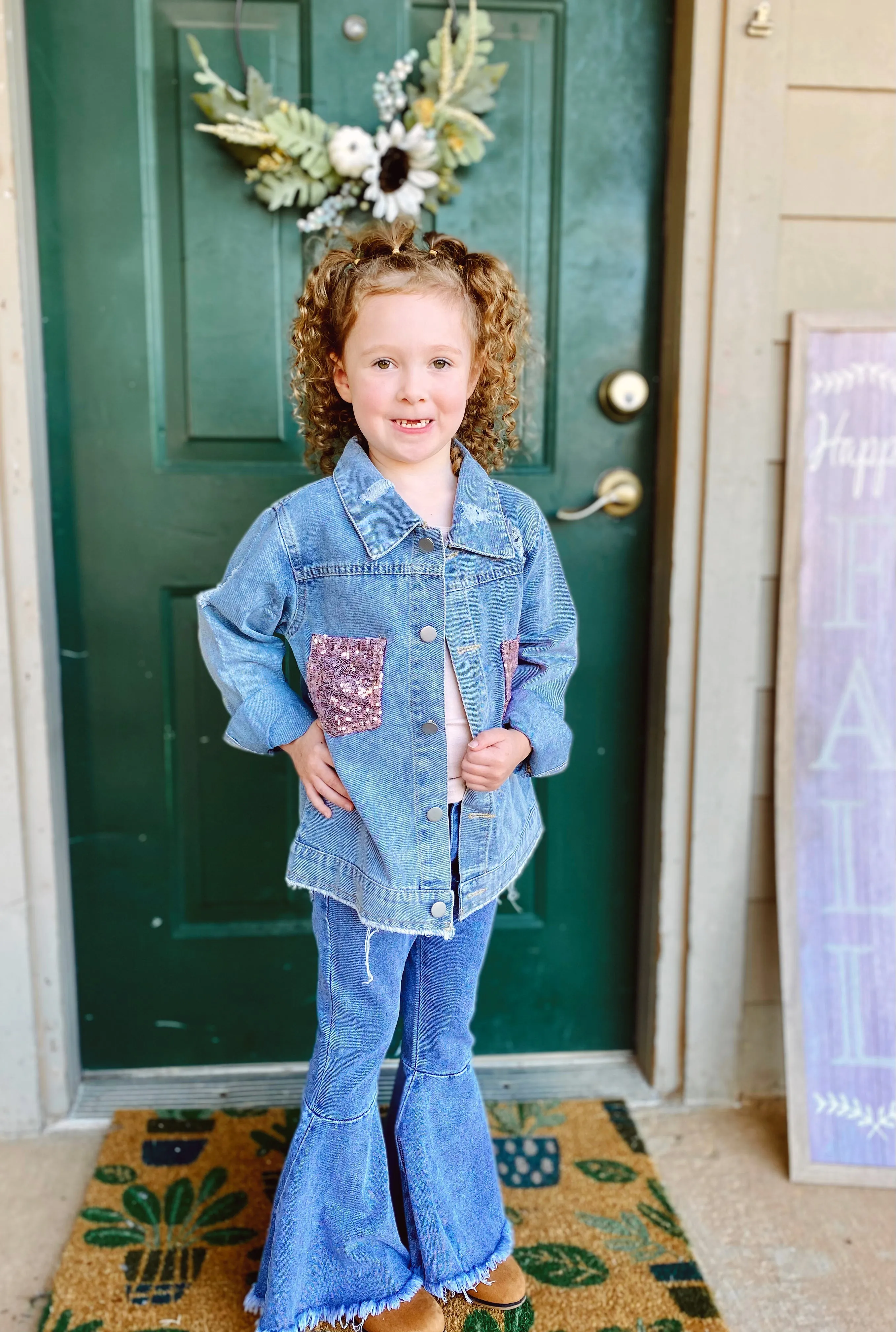 Kids Sequin Denim Jacket