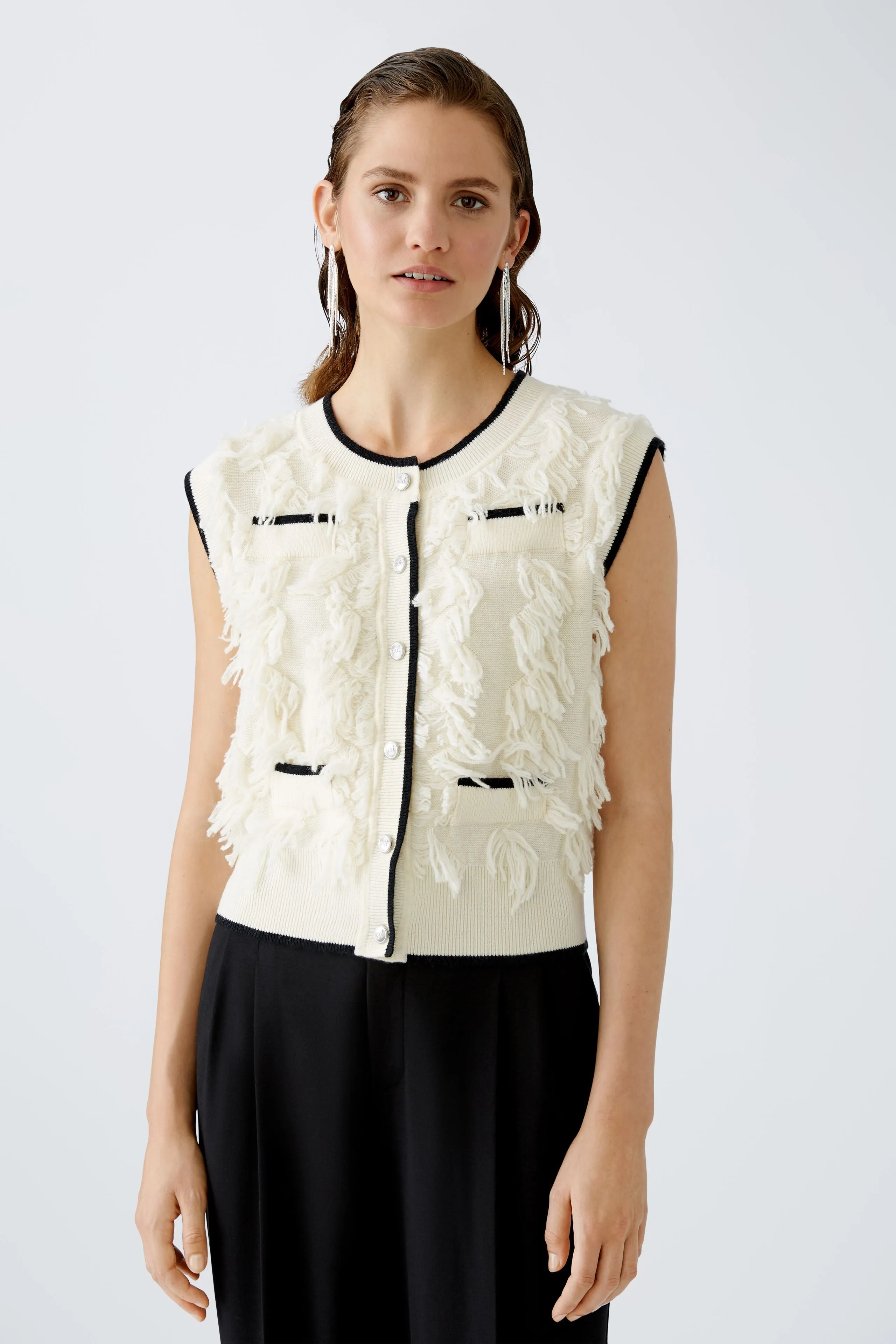 Knited Waistcoat - Off White/Black