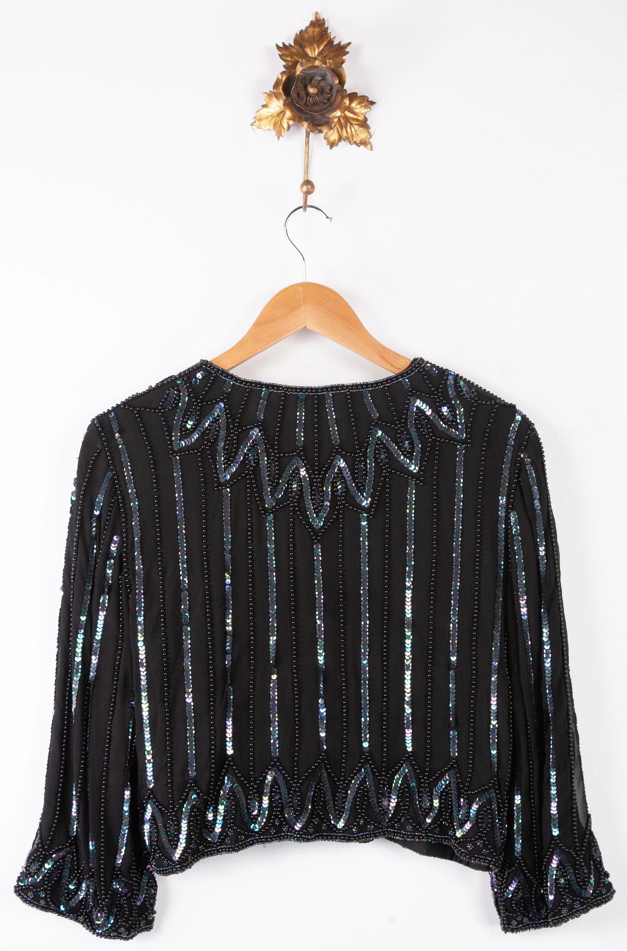 Kuku Esprit du soir from Sudi Vintage Beaded Jacket Black Size UK 6